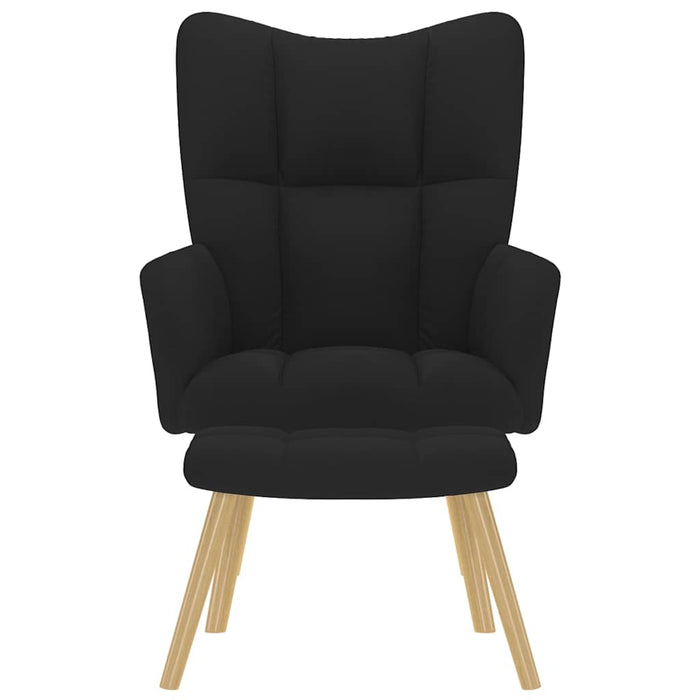 vidaXL Poltrona Relax con Poggiapiedi Nera in Tessuto