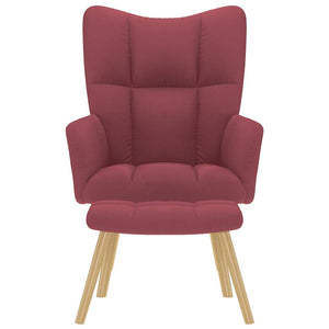 Poltrona Relax con Poggiapiedi Rosso Vino in Tessuto 4016781