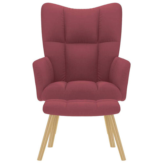 Poltrona Relax con Poggiapiedi Rosso Vino in Tessuto 4016781