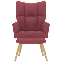vidaXL Poltrona Relax con Poggiapiedi Rosso Vino in Tessuto