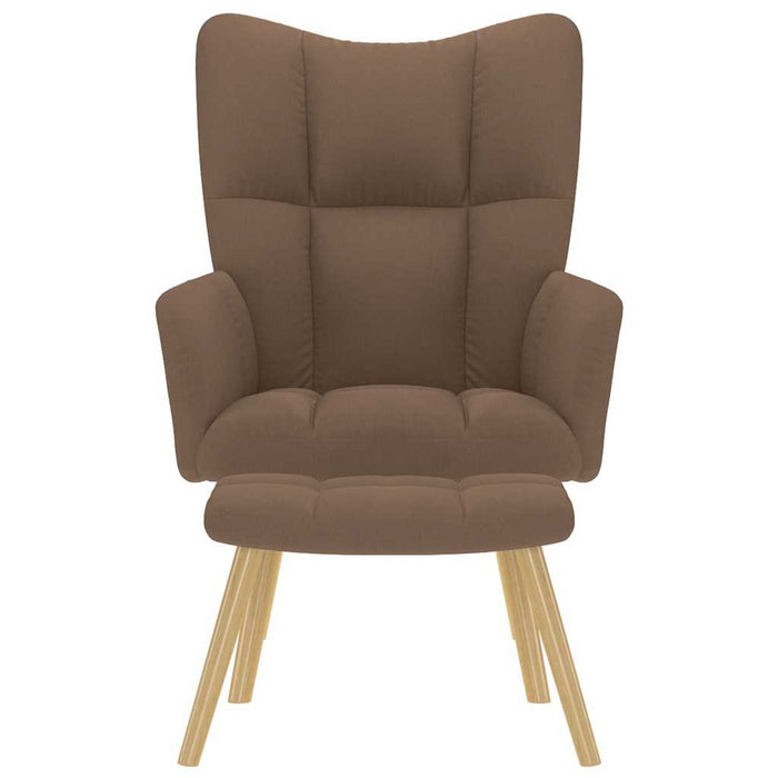 vidaXL Poltrona Relax con Poggiapiedi Marrone in Tessuto