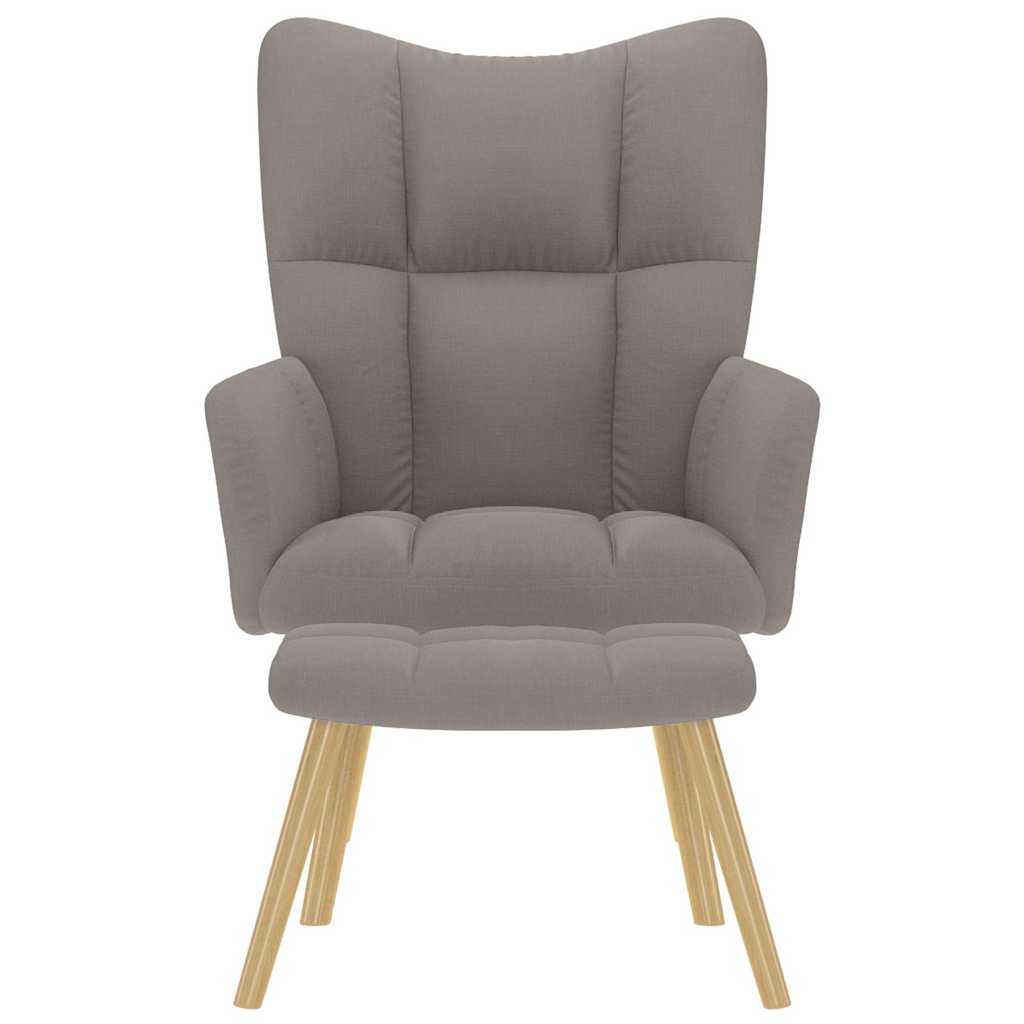 Poltrona Relax con Poggiapiedi Tortora in Tessuto