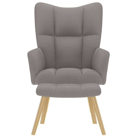 Poltrona Relax con Poggiapiedi Tortora in Tessuto 4016784