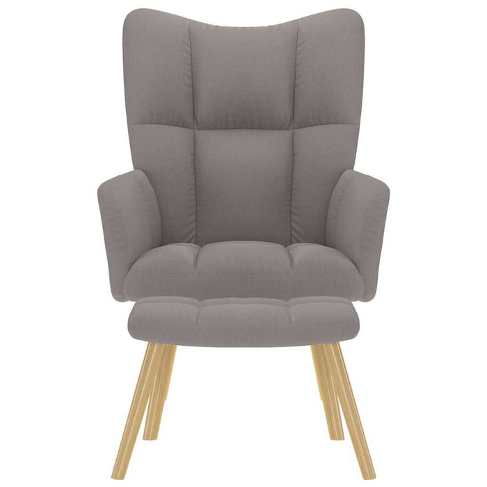 Poltrona Relax con Poggiapiedi Tortora in Tessuto 4016784