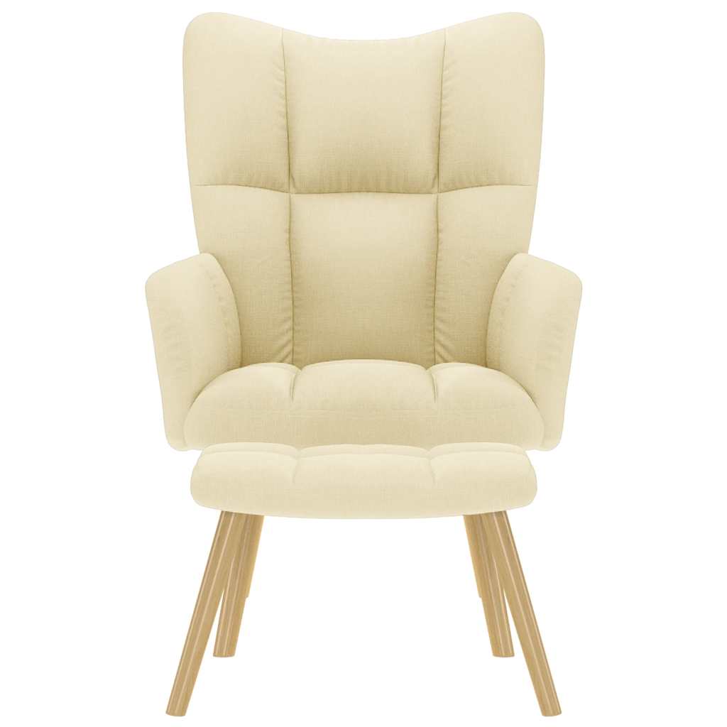 vidaXL Poltrona Relax con Poggiapiedi Crema in Tessuto