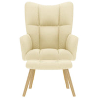 vidaXL Poltrona Relax con Poggiapiedi Crema in Tessuto