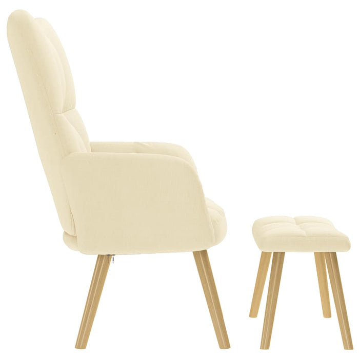 vidaXL Poltrona Relax con Poggiapiedi Crema in Tessuto