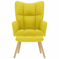 Sedia Relax con Poggiapiedi Giallo Chiaro in Tessuto 4016787