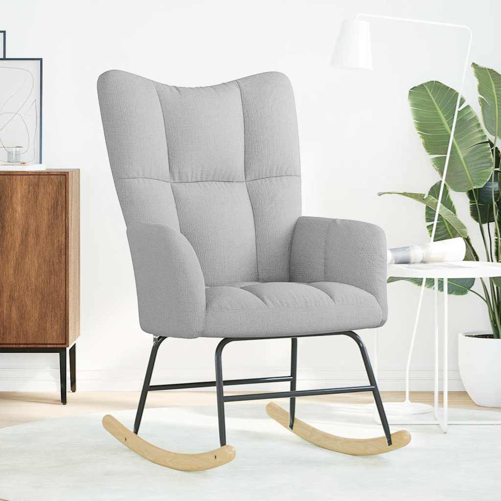vidaXL Sedia a Dondolo Grigio Nuvola in Tessuto