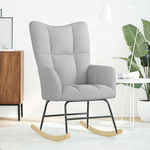 vidaXL Sedia a Dondolo Grigio Nuvola in Tessuto