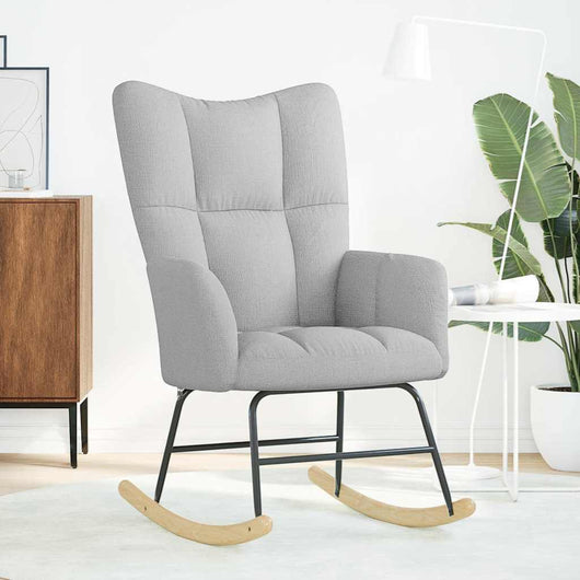 vidaXL Sedia a Dondolo Grigio Nuvola in Tessuto