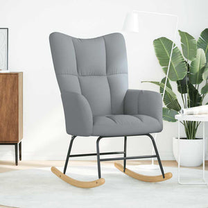 vidaXL Sedia a Dondolo Grigio Chiaro in Tessuto