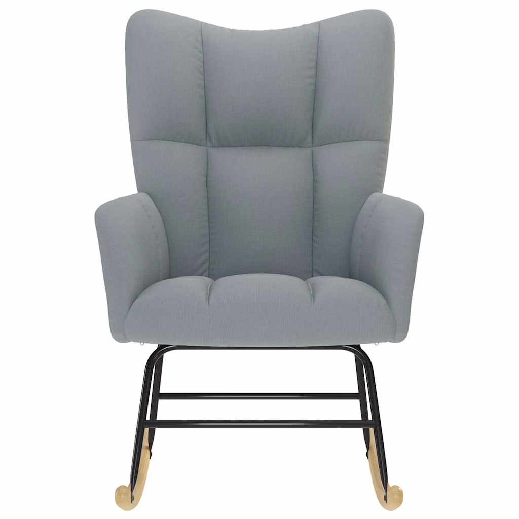 vidaXL Sedia a Dondolo Grigio Chiaro in Tessuto