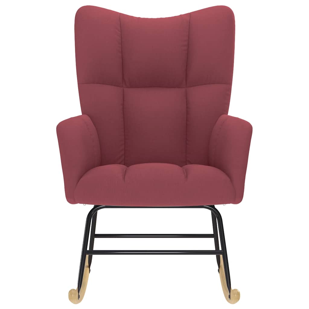 Sedia a Dondolo Rosso Vino in Tessuto