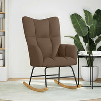 vidaXL Sedia a Dondolo Marrone in Tessuto
