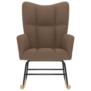 vidaXL Sedia a Dondolo Marrone in Tessuto