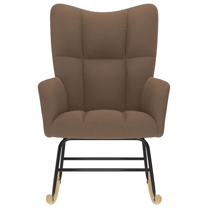 vidaXL Sedia a Dondolo Marrone in Tessuto