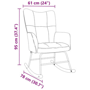 vidaXL Sedia a Dondolo Marrone in Tessuto