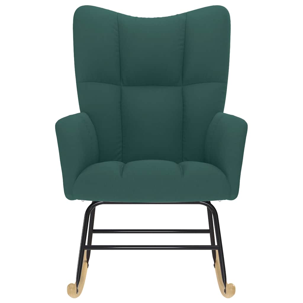 vidaXL Poltrona a Dondolo Verde Scuro in Tessuto