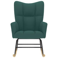 vidaXL Poltrona a Dondolo Verde Scuro in Tessuto