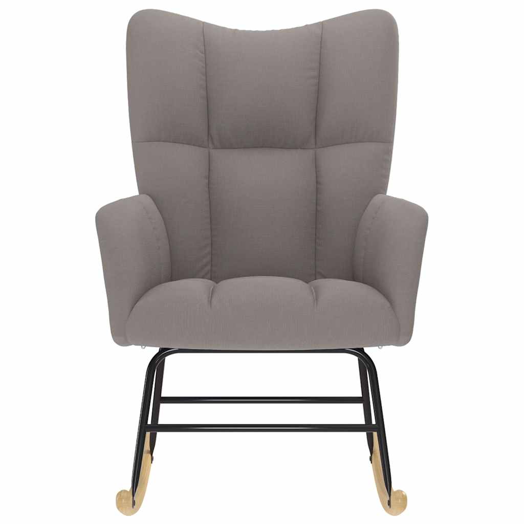 vidaXL Sedia a Dondolo Tortora in Tessuto