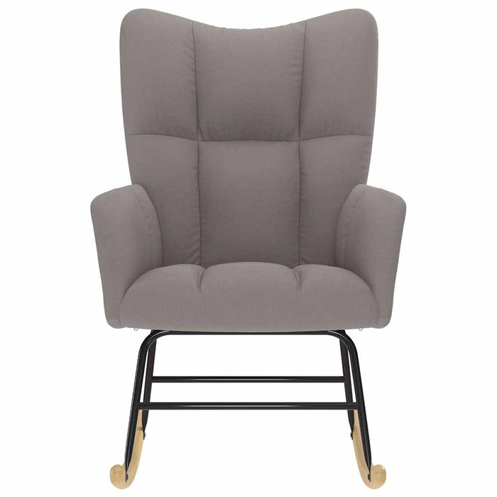 vidaXL Sedia a Dondolo Tortora in Tessuto