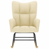 vidaXL Sedia a Dondolo Crema in Tessuto