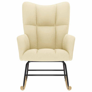 vidaXL Sedia a Dondolo Crema in Tessuto