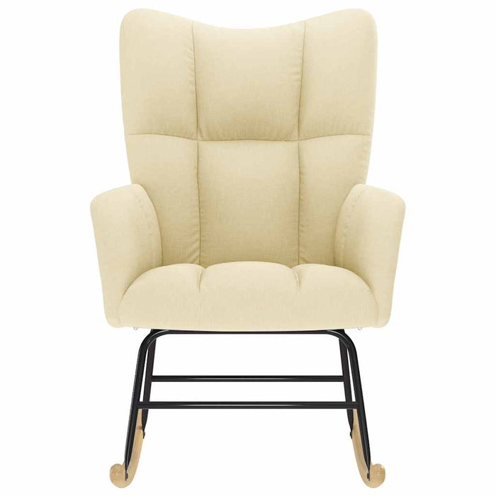 vidaXL Sedia a Dondolo Crema in Tessuto