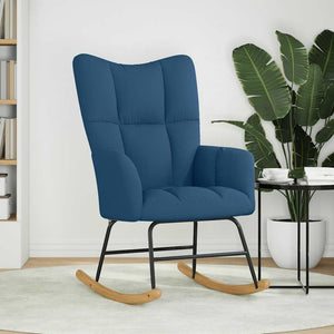vidaXL Sedia a Dondolo Blu in Tessuto