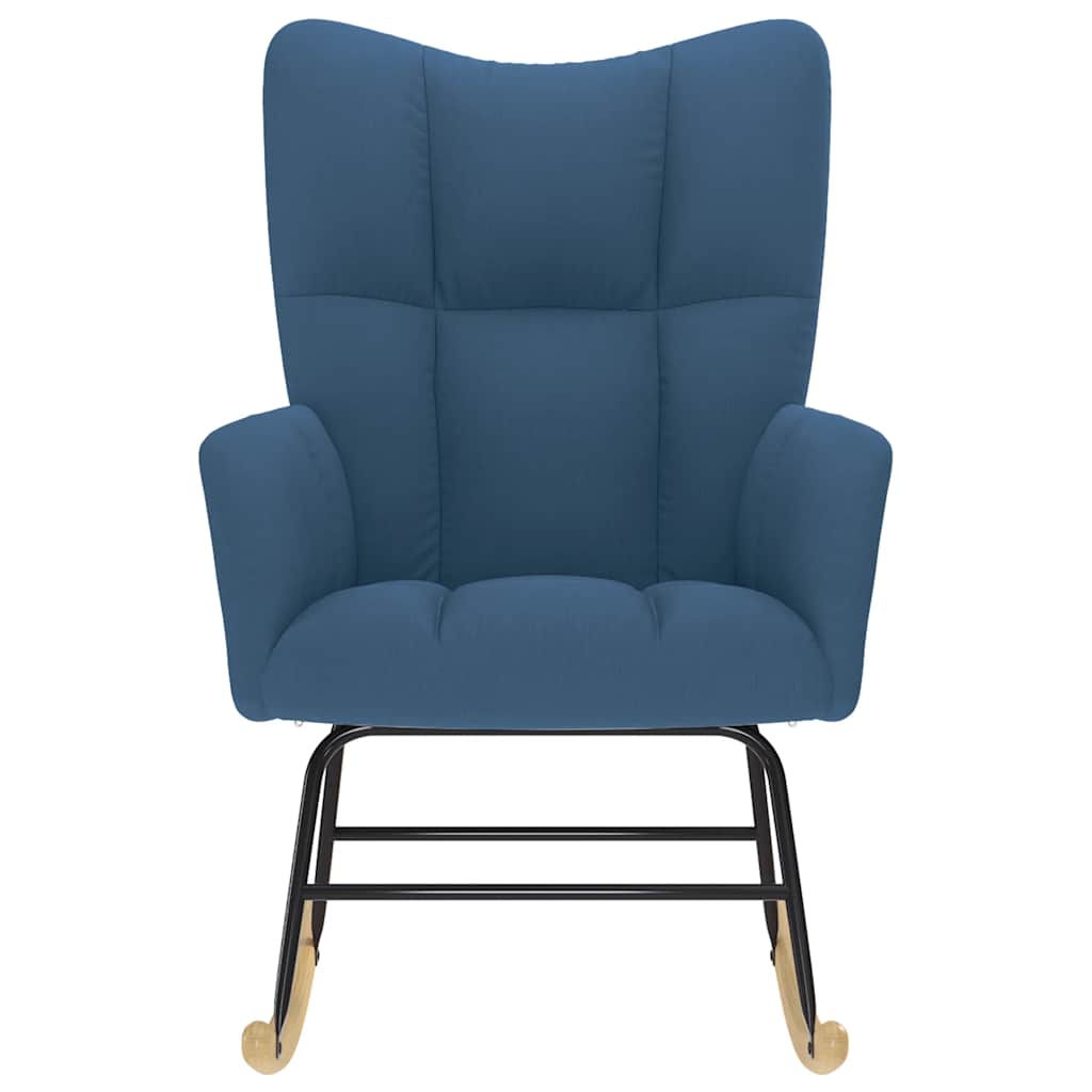 vidaXL Sedia a Dondolo Blu in Tessuto