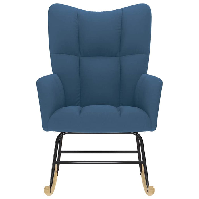 vidaXL Sedia a Dondolo Blu in Tessuto