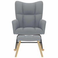 Poltrona a Dondolo con Poggiapiedi Grigio chiaro in Tessuto