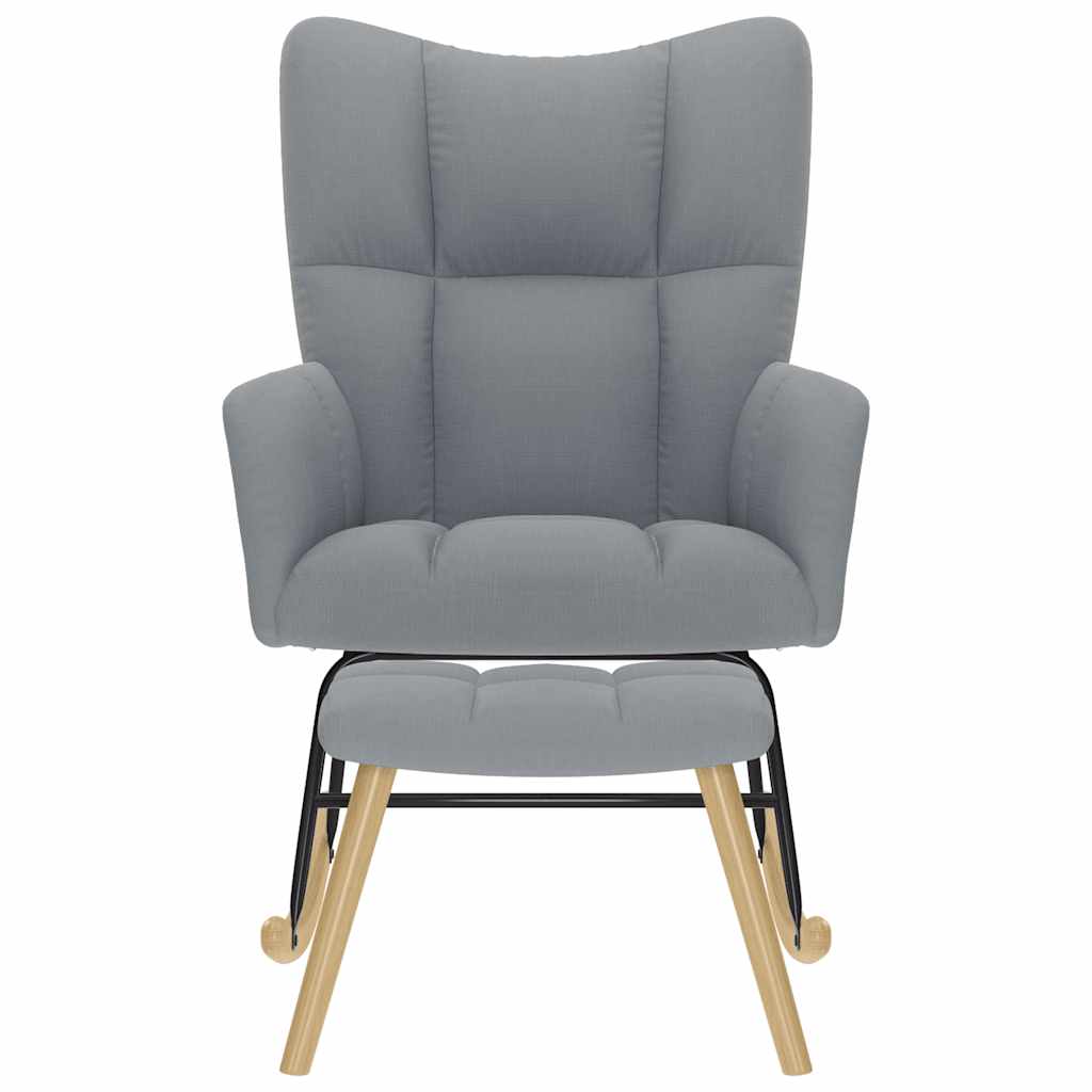 Poltrona a Dondolo con Poggiapiedi Grigio chiaro in Tessuto 4016800