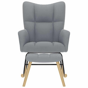 Poltrona a Dondolo con Poggiapiedi Grigio chiaro in Tessuto 4016800