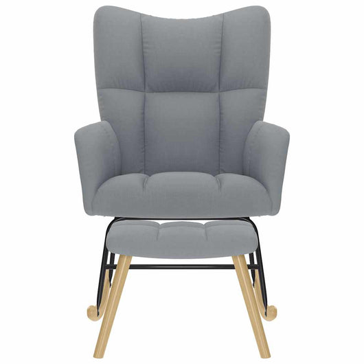 Poltrona a Dondolo con Poggiapiedi Grigio chiaro in Tessuto 4016800