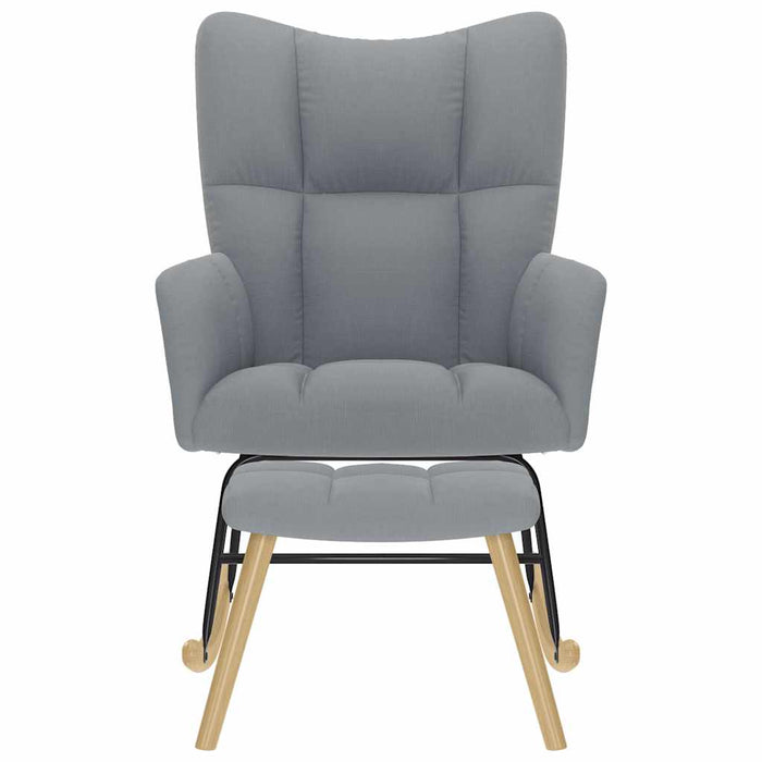 Poltrona a Dondolo con Poggiapiedi Grigio chiaro in Tessuto 4016800