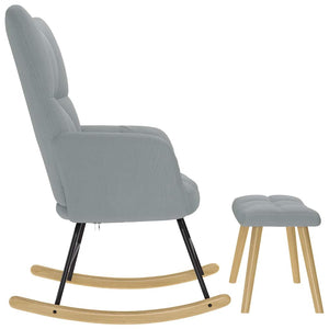 Poltrona a Dondolo con Poggiapiedi Grigio chiaro in Tessuto 4016800