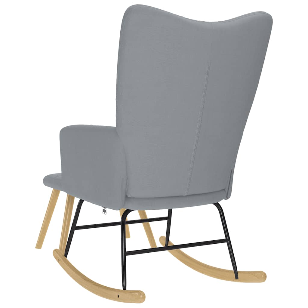 Poltrona a Dondolo con Poggiapiedi Grigio chiaro in Tessuto 4016800