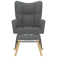 Poltrona a Dondolo con Poggiapiedi Grigio Scuro in Tessuto 4016801