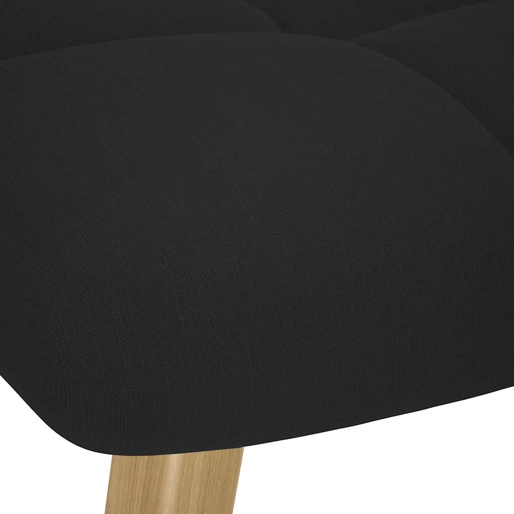 Poltrona a Dondolo con poggiapiedi Nero in Tessuto