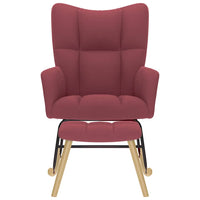 Poltrona a Dondolo con poggiapiedi Rosso vino in Tessuto