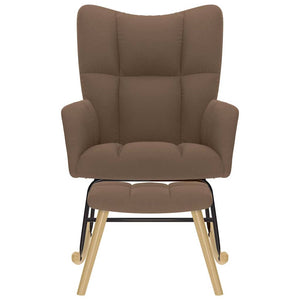 vidaXL Poltrona a Dondolo con poggiapiedi Marrone in Tessuto