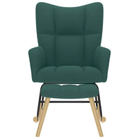 vidaXL Poltrona a Dondolo con Poggiapiedi Grigio Scuro in Tessuto