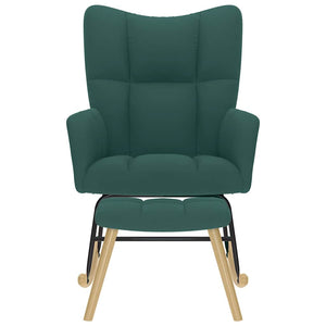 vidaXL Poltrona a Dondolo con Poggiapiedi Grigio Scuro in Tessuto