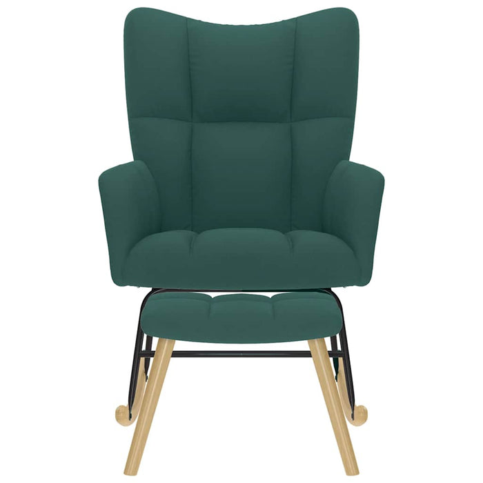 vidaXL Poltrona a Dondolo con Poggiapiedi Grigio Scuro in Tessuto