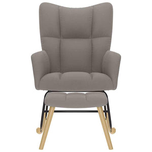 vidaXL Poltrona a Dondolo con Poggiapiedi Tortora in Tessuto