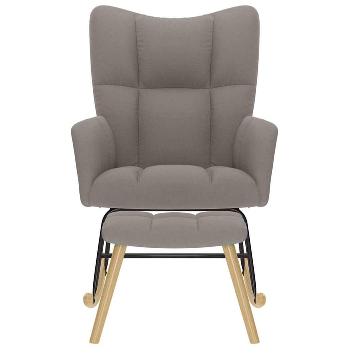 vidaXL Poltrona a Dondolo con Poggiapiedi Tortora in Tessuto