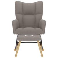 Poltrona a Dondolo con Poggiapiedi Tortora in Tessuto 4016806