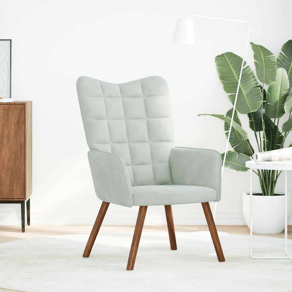 vidaXL Sedia Relax Grigio Chiaro in Velluto